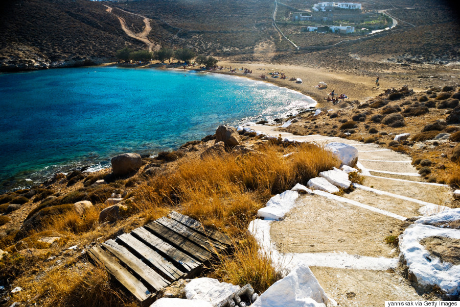 A stairway leading to a small paradise: a greek beach. Location Agios Sostis Serifos, Greece